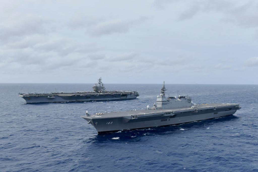 JS Izumo and USS Ronald Reagan