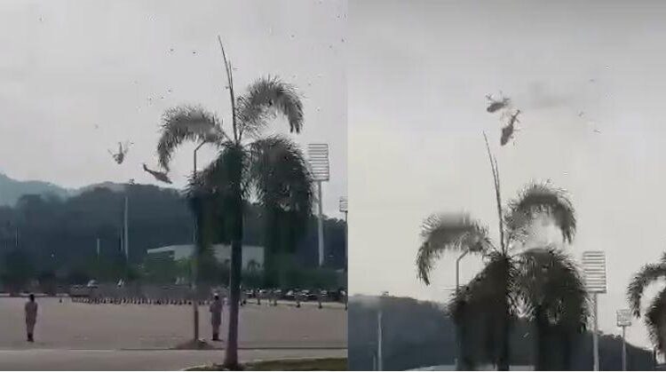 (VIDEO) Two Helicopters Collide Mid-Air in Malaysia's Naval Base, 10 ...