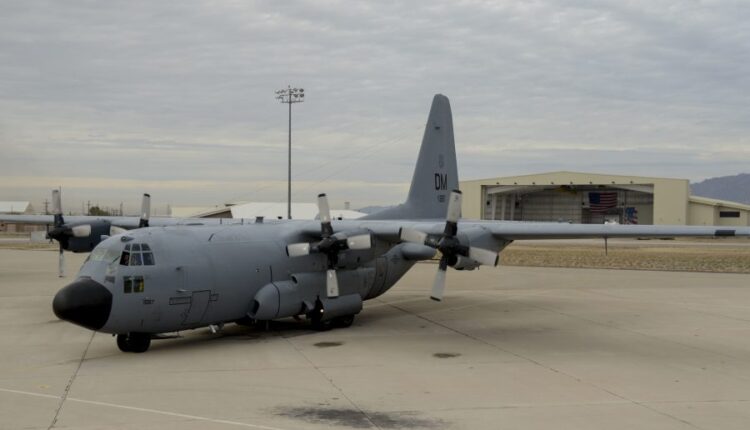 EC-130H Compass Call electronic warfare aircraft.