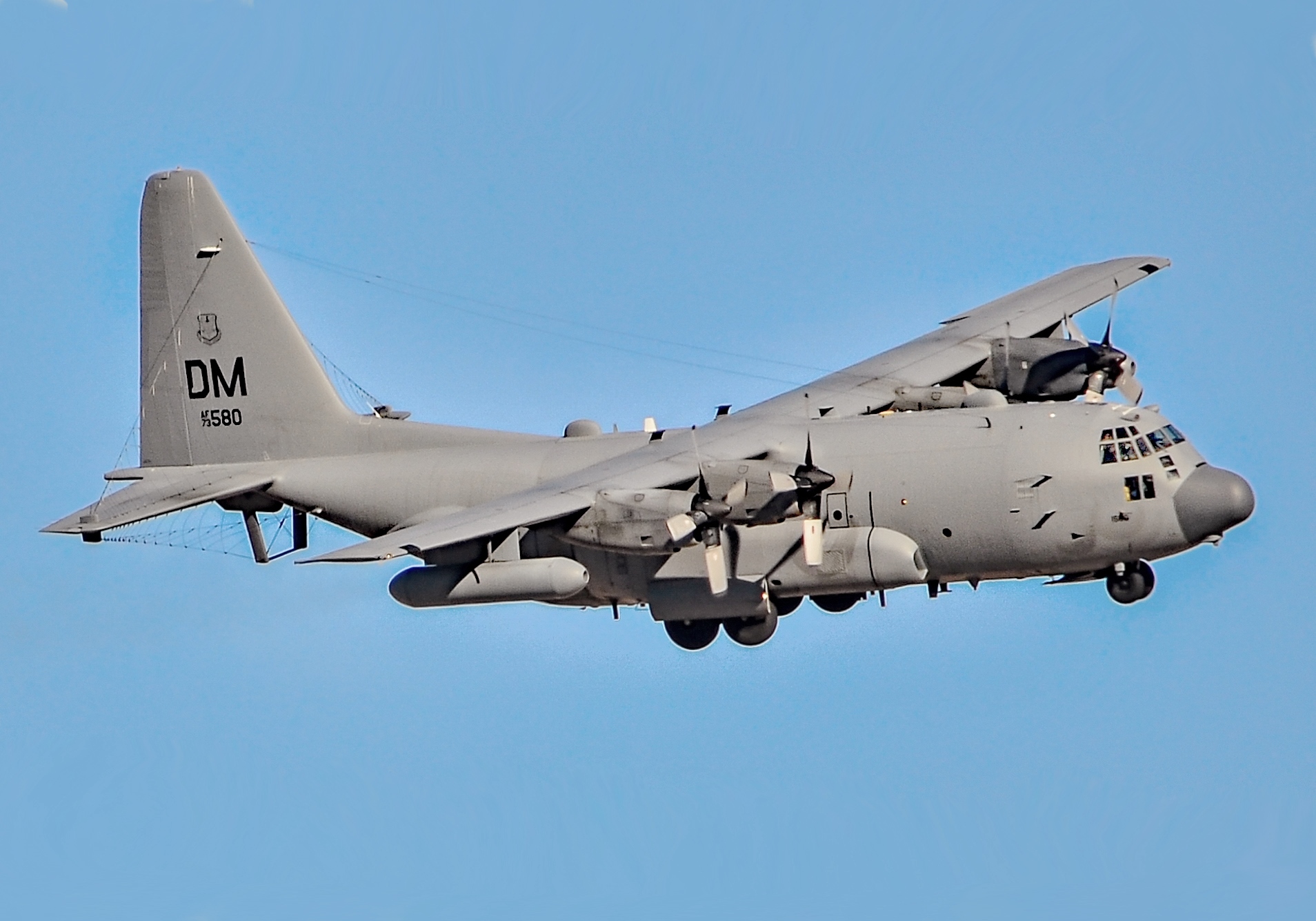 EC-130H Compass Call electronic warfare aircraft.